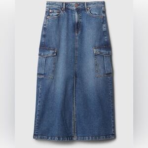 NWT/GAP Blue Denim Midi Skirt.